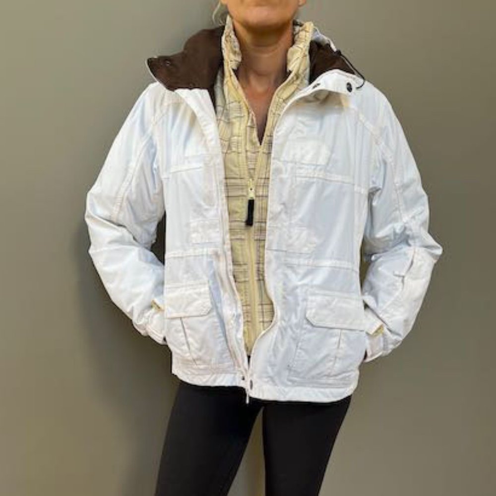 Women's Snow Jacket - White/Tan - Pulse - Size Small